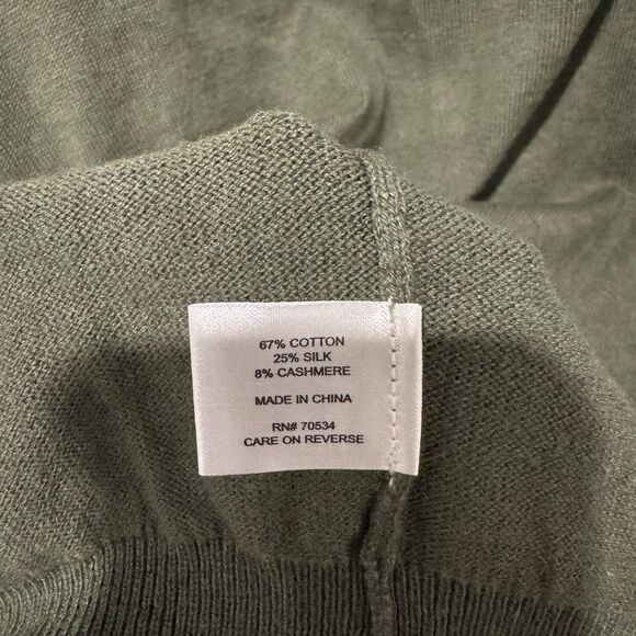 ORVIS Mens XXL Silk Cashmere Blend Knit Collared Pullover Sweater Green - Picture 4 of 4